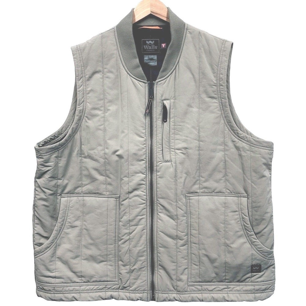 Walls‎ Outdoor Goods Mens 2XL Gray PrimaLoft Quilted Workwear Vest 72307840